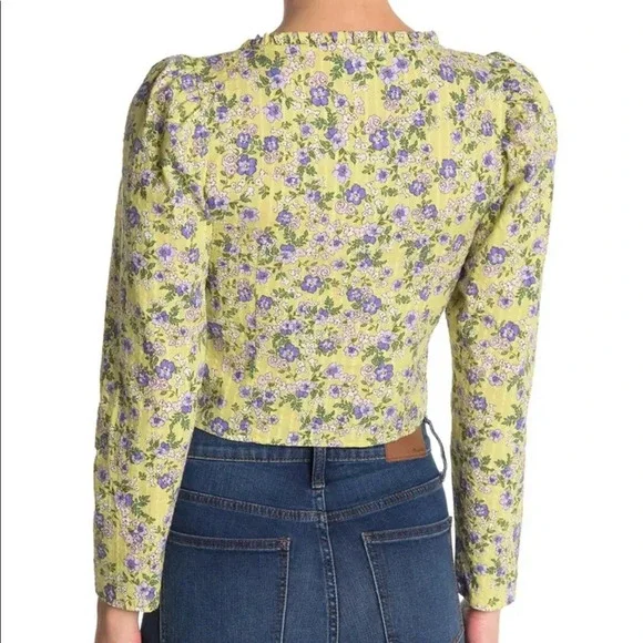 New Floral TopShop Cropped Blouse - Picture 2 of 8